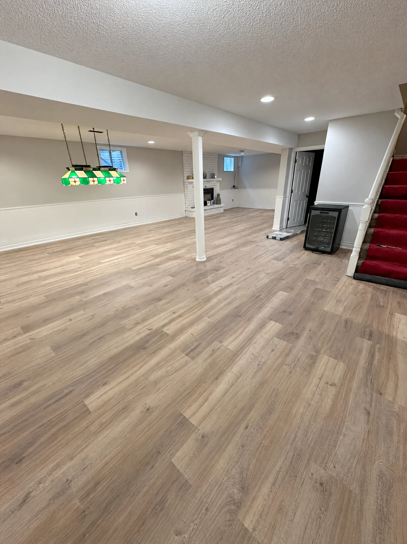 Finished basement living space