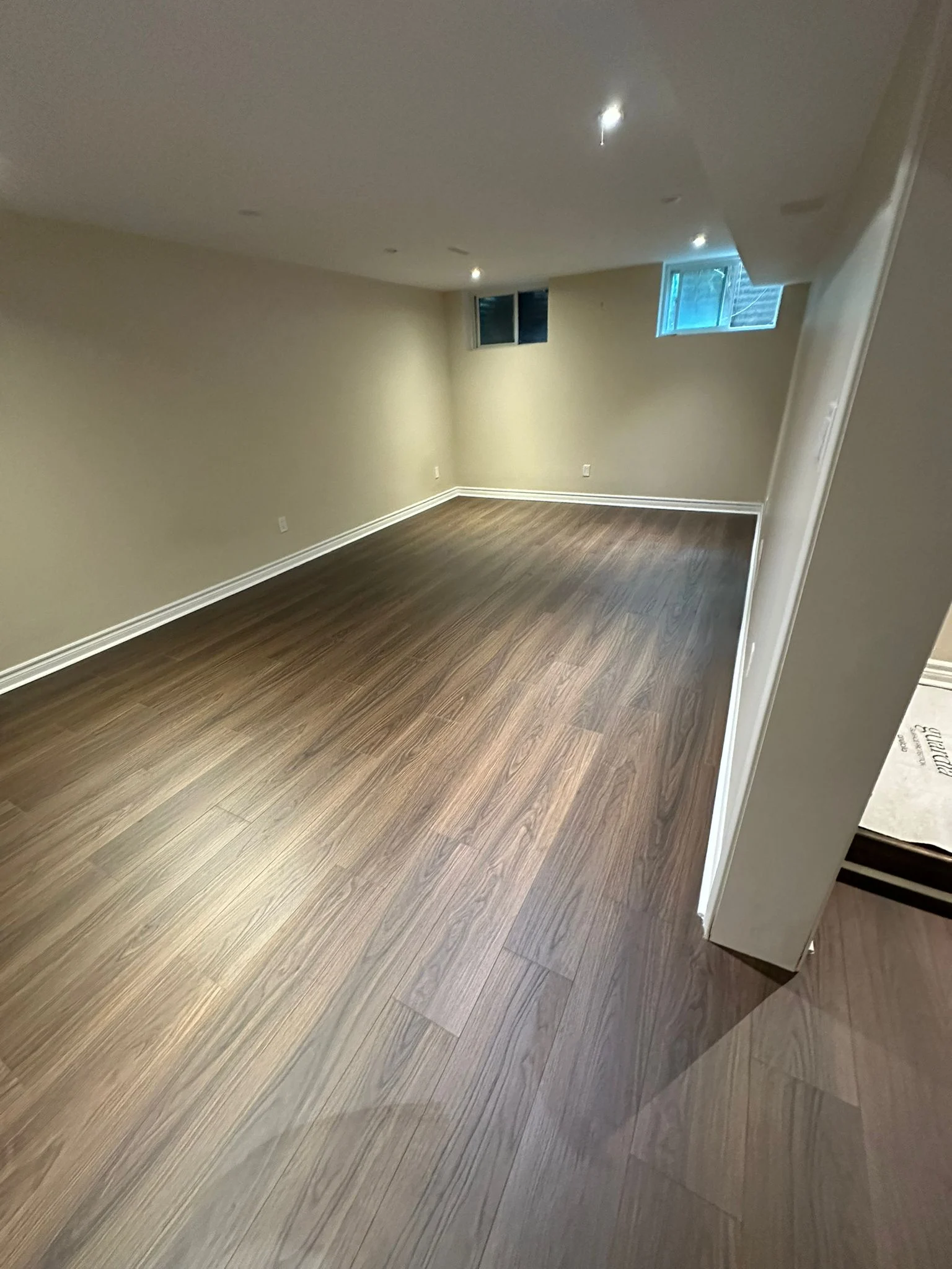 Basement flooring and lighting