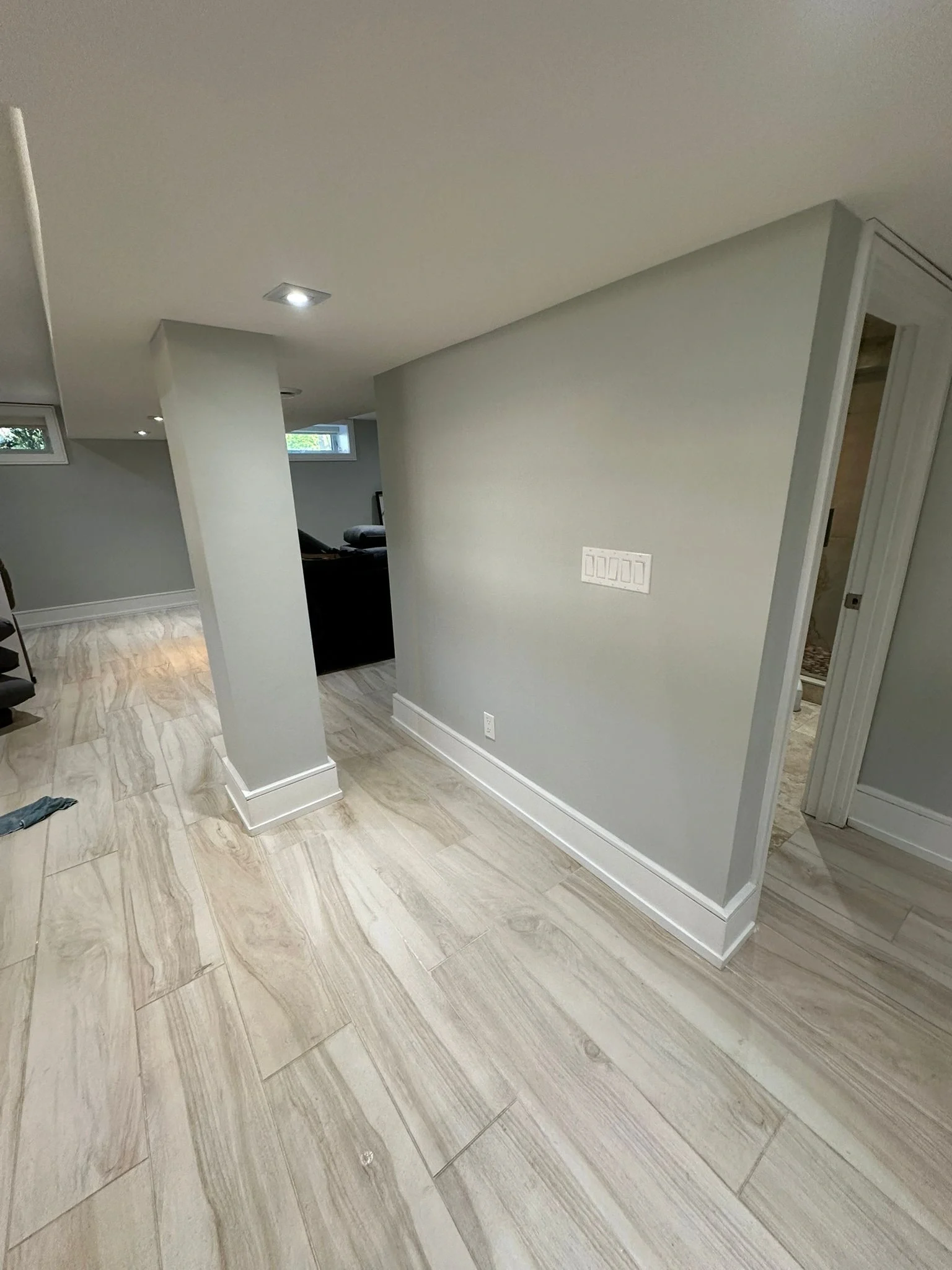 Basement doorway and flooring detail