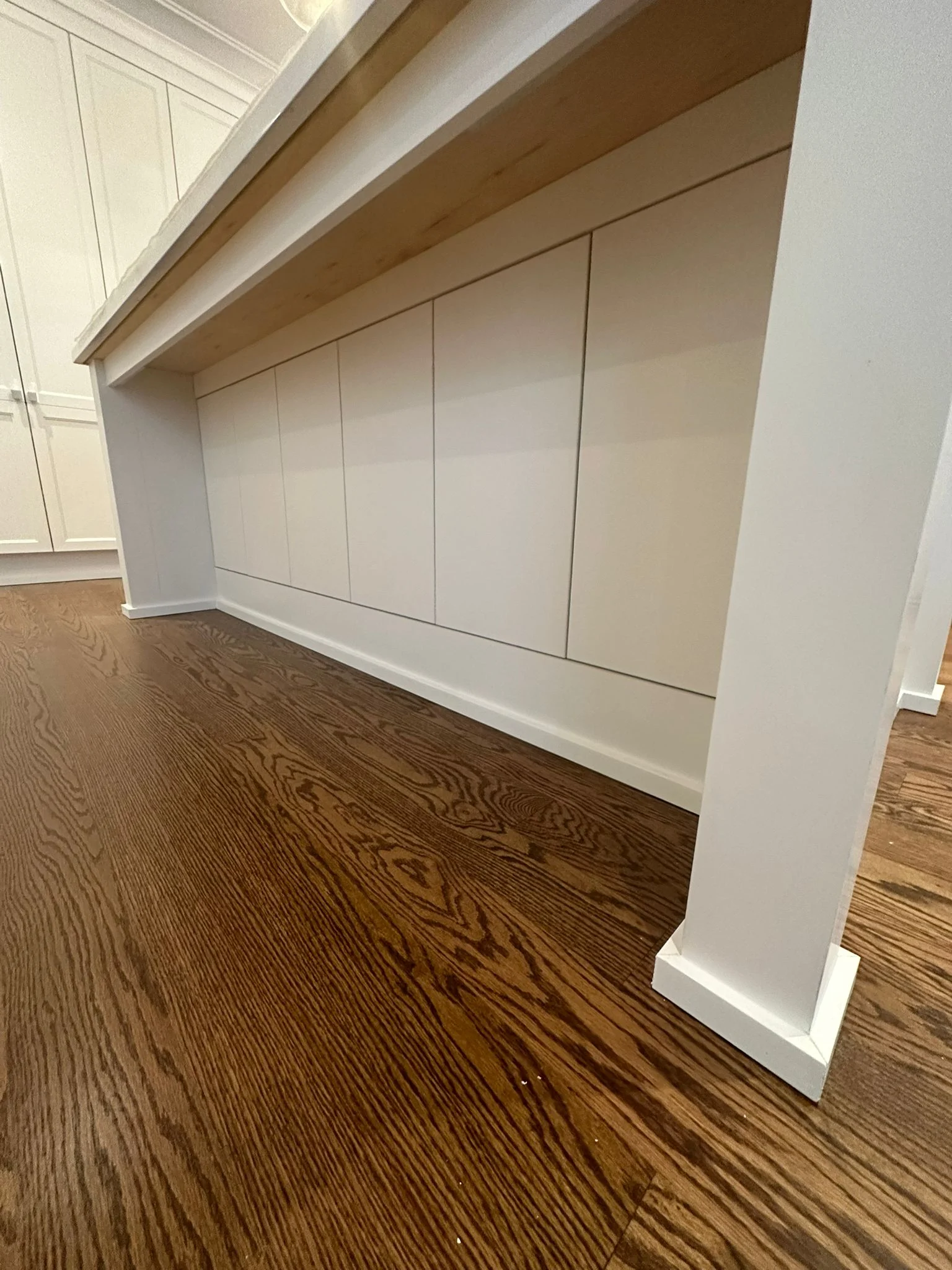 Wall panelling and wood flooring