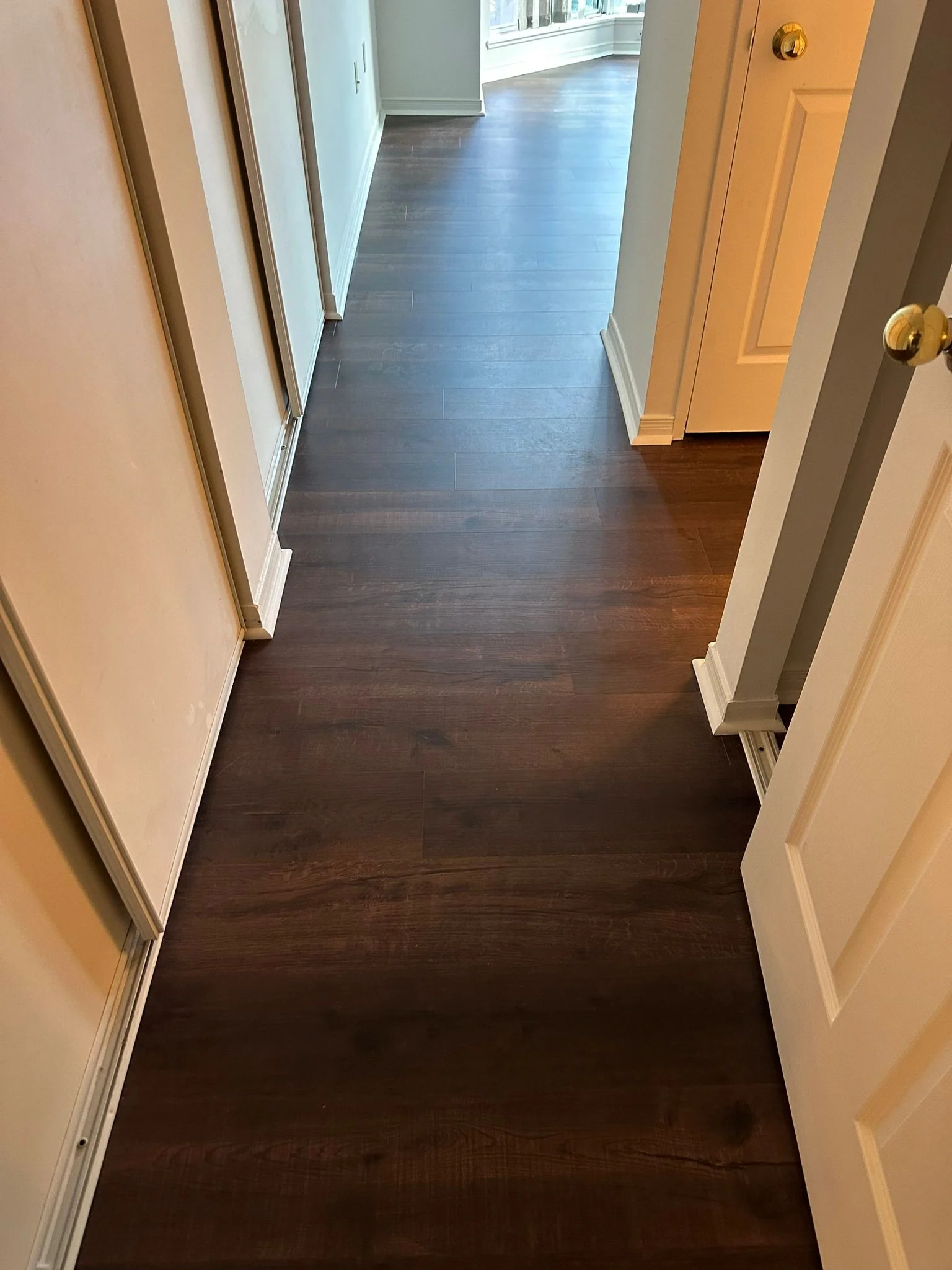 Hallway flooring and door trim