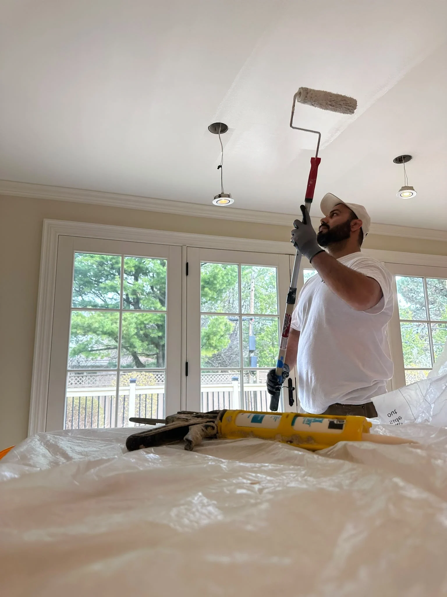 Ceiling painting in progress